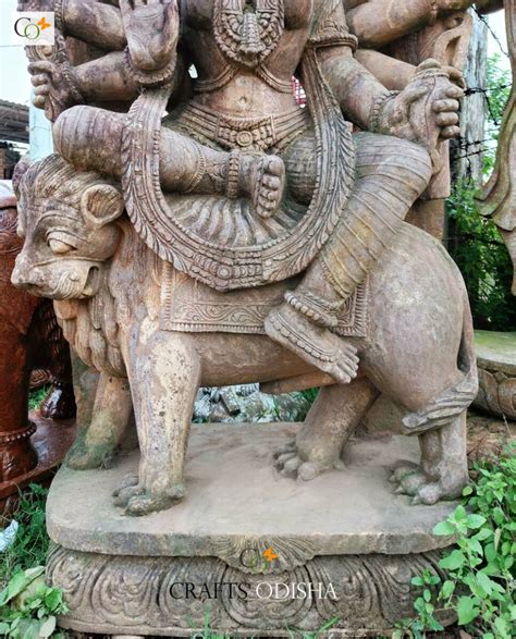 Powerful Durga Devi Murti with Lion 6 feet - CRAFTS ODISHA