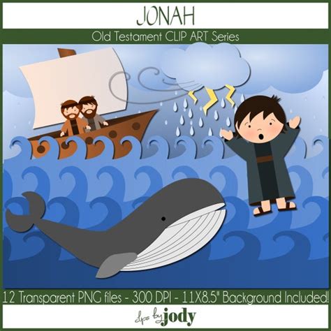 Jonah Old Testament Clip Art Bible Clip Art PNG Files - Etsy