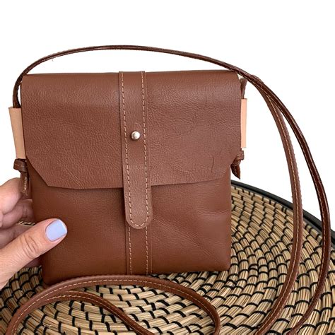 Pinecrest Mini Leather Satchel Crossbody Bag - Tan | 1820 Bag Co.