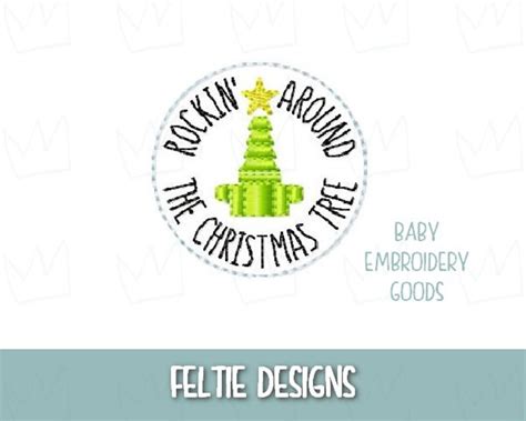 Rockin Around the Oxygen Christmas Tree Feltie File Machine Embroidery Design Pattern Feltie ...