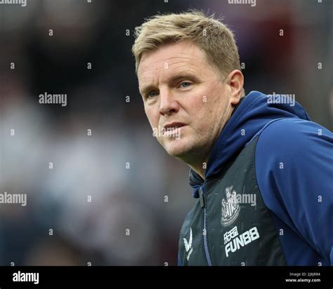 Eddie Howe manager of Newcastle United looks during the game Stock ...