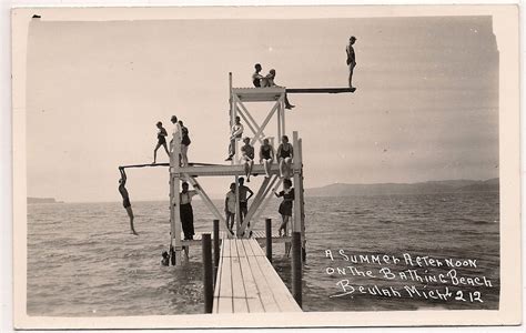 A Summer Afternoon on the Bathing Beach, Beulah, Michigan, rppc. | by ...