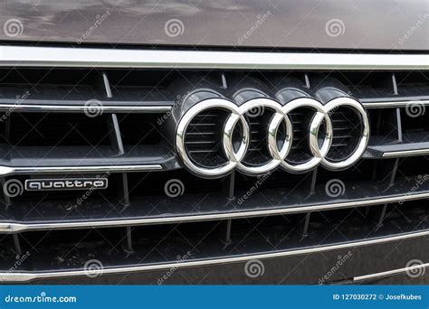 Audi Company Logo on Car Audi Quattro Editorial Photography - Image of ...