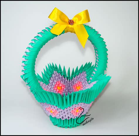 Origami 3d - mikaglo: 208. Koszyczek na święconkę / 3d origami easter ...