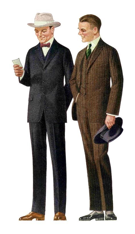 Antique Images: Free Fashion Clip Art: 1915 Men's Suits 2 Vintage ...