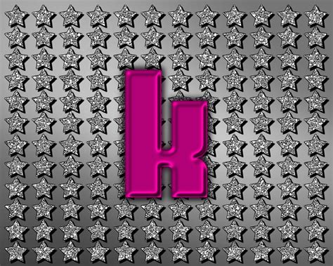 Letter "k", gizzzi, stars, k, glitter, silver, pink, letter, HD ...