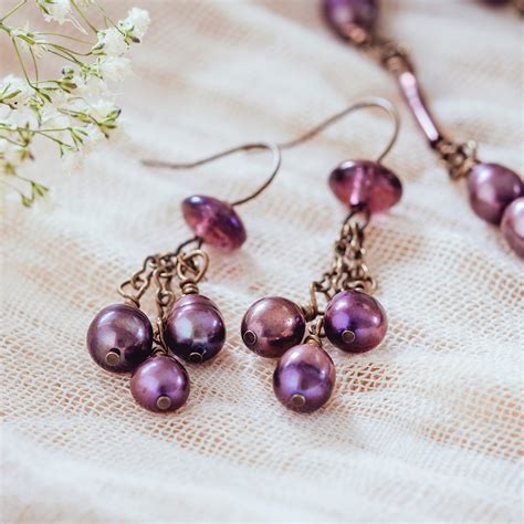 Enchanting Purple Pearl Earrings - Curls 'n Pearls Boutique