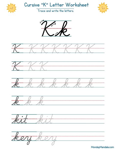 10 Cursive K Worksheets (Free Letter Writing Printables)