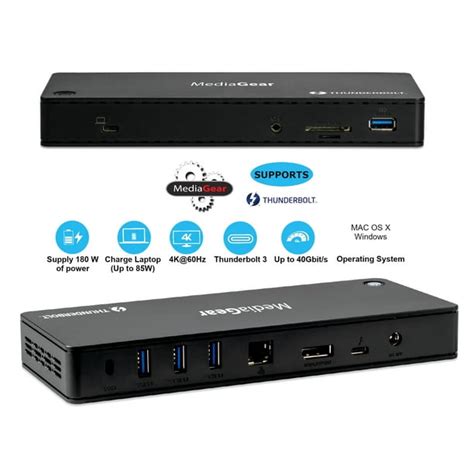 Thunderbolt 3 4K Dual Display Docking Station w/ 85W Laptop Power Delivery - Walmart.com ...