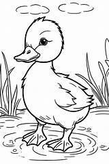 Premium Vector  Cute baby duck coloring Page sketch template