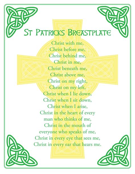 St. Patrick Breastplate Prayer Printable 8.5 X 11 Poster - Etsy UK