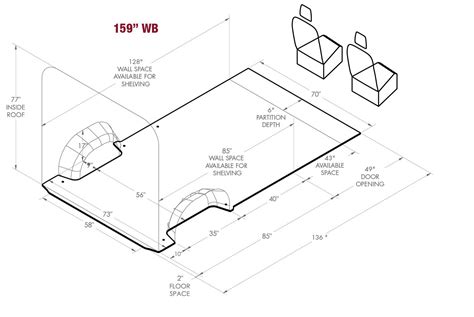 Ram ProMaster 159” Wheelbase Interior Dimensions | Van life, Van, Diagram