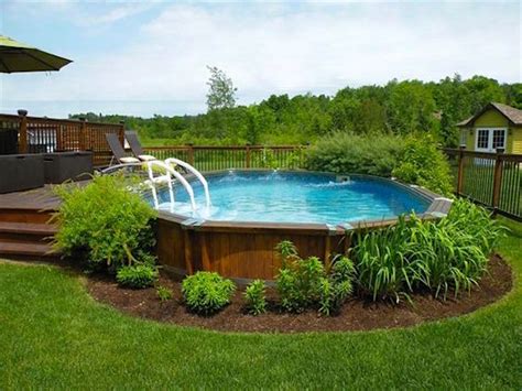 Landscaping Around an Above Ground Pool Oberirdischer Pool, Swimming ...