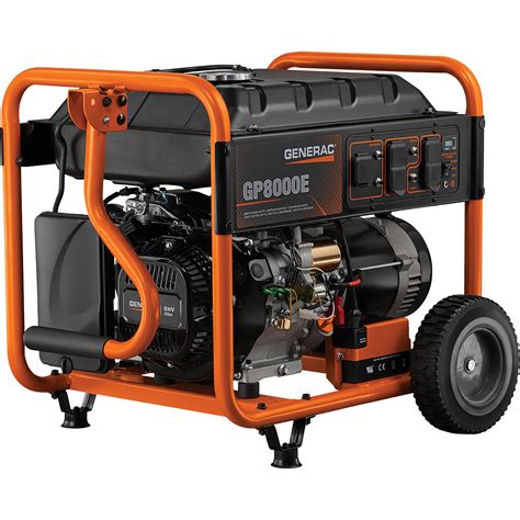 FREE SHIPPING — Generac GP8000E Portable Generator — 10,000 Surge Watts 8.000 Rated Watts ...