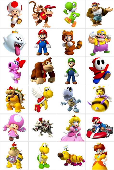 the super mario bros characters are all in different positions and ...