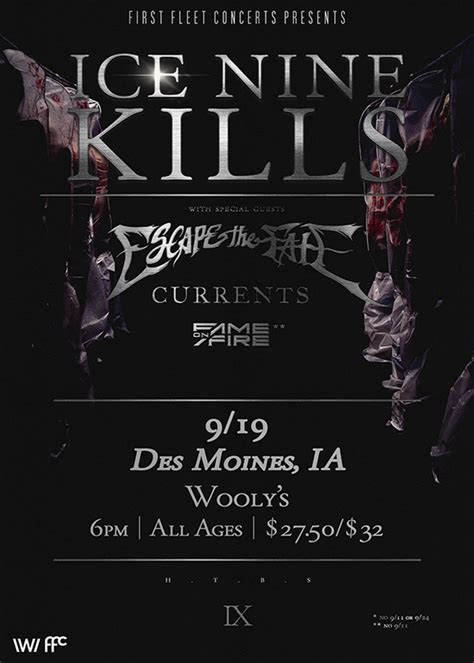 Ice Nine Kills Tickets at Wooly's in Des Moines by First Fleet Concerts | Tixr