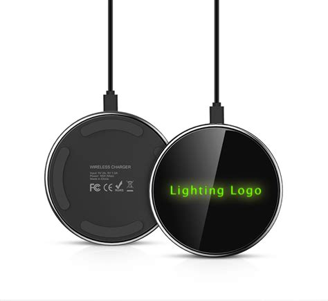 10W fast charging light up logo wireless charger