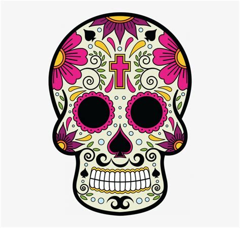 Calavera Tete De Mort Mexicaine Ref D - Colorida Caveira Mexicana Png Transparent PNG - 490x700 ...