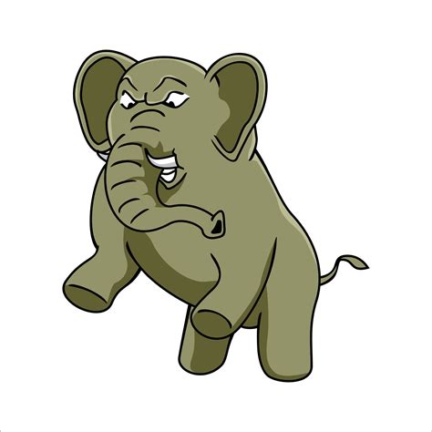 angry elephant cartoon. wild animal icon design illustration. 12950527 Vector Art at Vecteezy