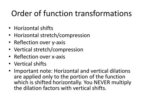 PPT - Order of function transformations PowerPoint Presentation, free download - ID:9516256