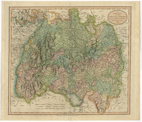 Antique Map of the Swabia Region by Cary (1799)