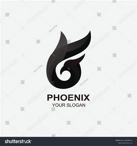 Phoenix Logo Design Black Illustration Stock Vector (Royalty Free ...