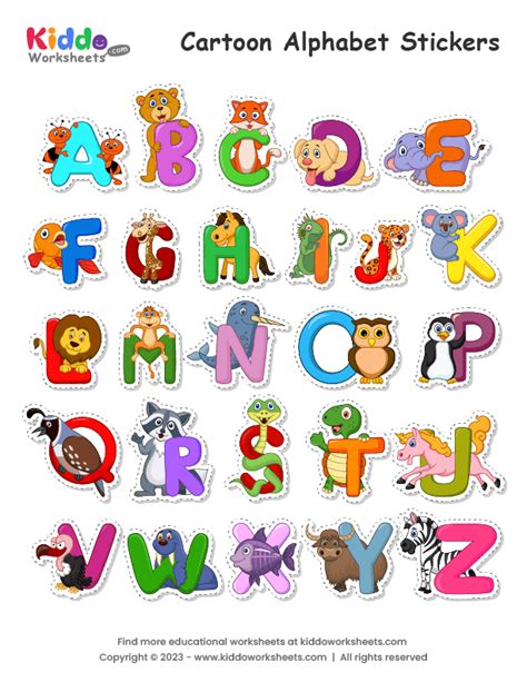 Free Printable Alphabet Stickers Worksheet - kiddoworksheets