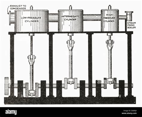 A triple expansion compound steam engine. From The Romance of the Stock ...