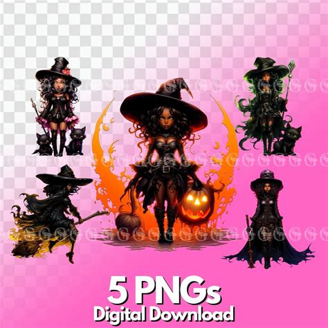 African American Halloween Witches PNG Bundle, Witches Png, Witches Clipart, Witches Designs - Etsy