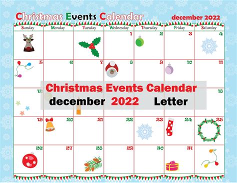 Christmas Events Calendar Christmas Printable Happy Planner - Etsy