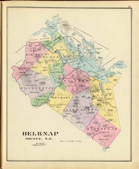 Belknap County, New Hampshire 1892 Old Town Map Reprint - Hurd State Atlas Belknap - OLD MAPS