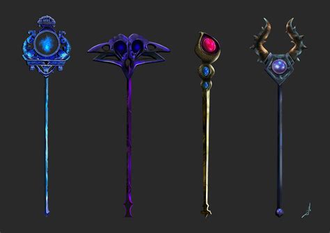 ArtStation - Magic Staffs - Game Props