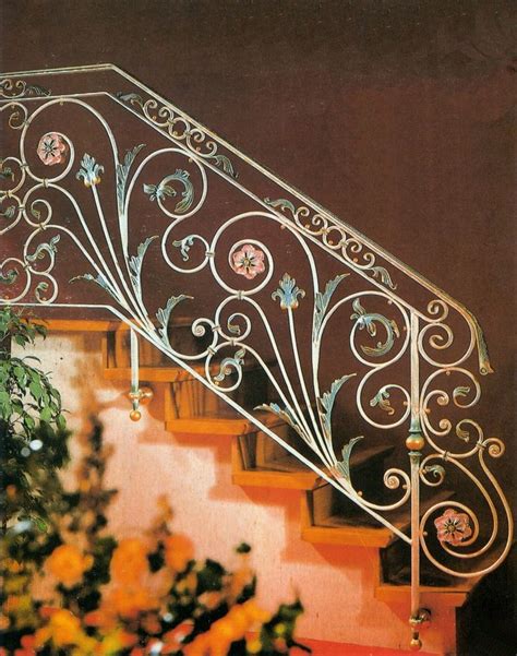 Chic Floral Patterned Wrought Iron Stair Railings Design Railing As Well As Rod Iron Rai ...