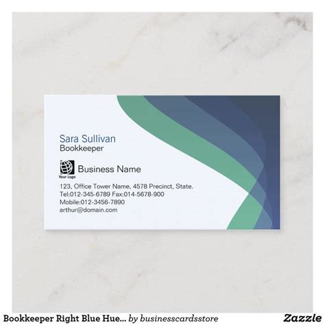 Bookkeeper Right Blue Hued Streams Professional Business Card | Zazzle ...