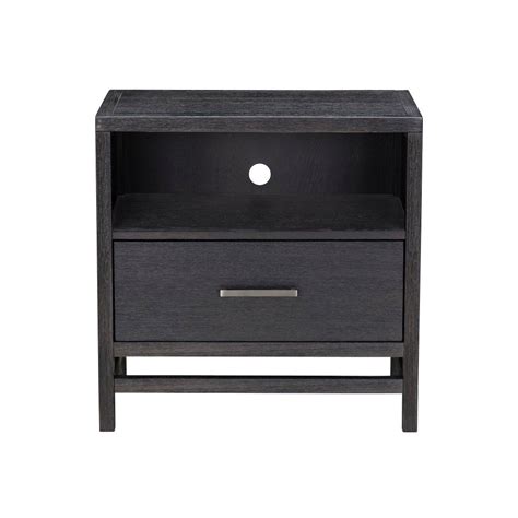 Modern Black Nightstand - Thomas | Black nightstand, Drawer nightstand, Bedside tables nightstands