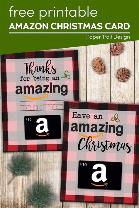 Printable Christmas Gift Card Holders for Amazon - Paper Trail Design