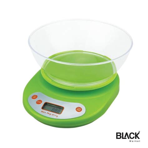 Electronic Digital kitchen Scale With PS Bowl 5Kg - BLACK Market