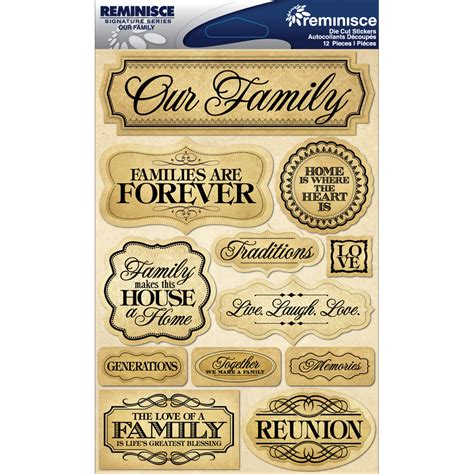 Reminisce Family Ancestry Heritage Generations Dimensional 3d Scrapbook Stickers for sale online ...