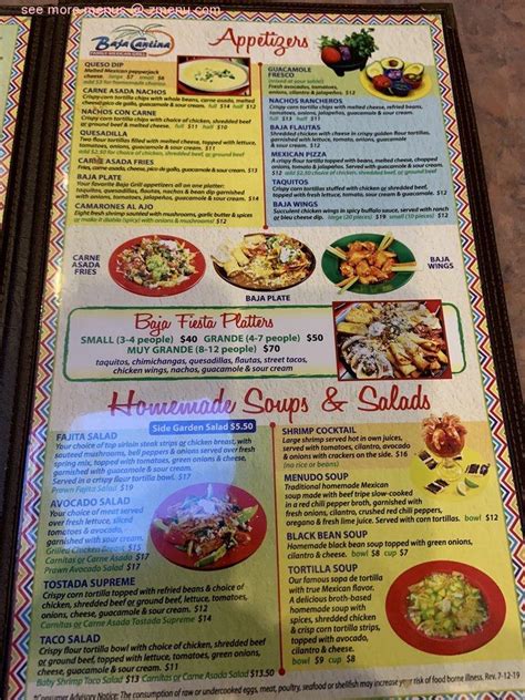 Menu at Baja Cantina restaurant, Sequim, 825 W Washington St #4010