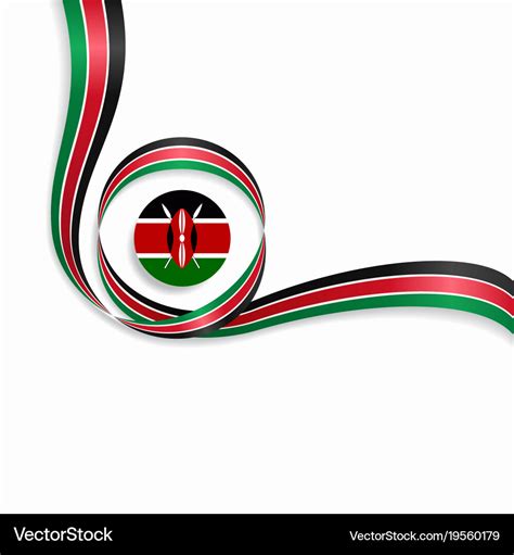 Kenyan wavy flag background Royalty Free Vector Image