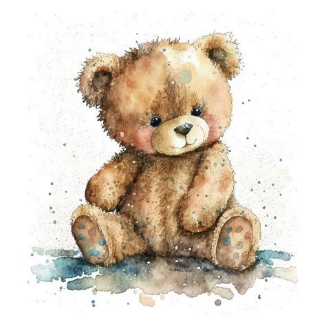 Watercolor Teddy Bear 10 Digital Clipart Bundle High Quality Images , Printable Art , Jpegs ...