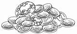 Printable Gold Coins Coloring Pages sketch template
