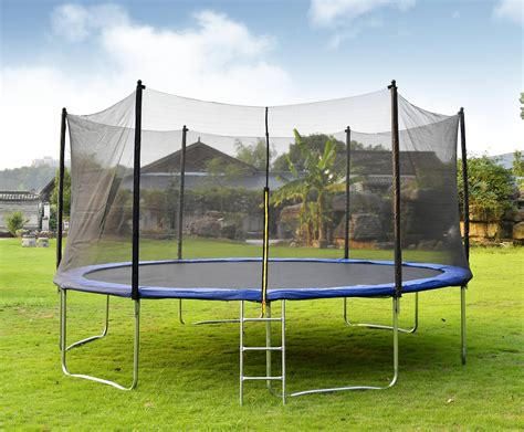 15FT Trampoline for Kids, Heavy-Duty Outdoor Trampoline with 6FT Safety ...