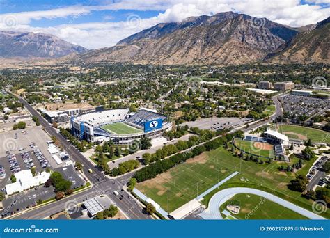 Brigham Young University S Lavell Edwards Stadium at Base of Wasatch ...