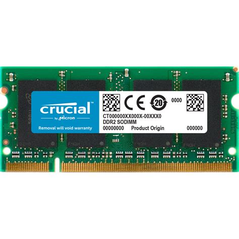 Crucial 2GB 200-Pin SODIMM DDR2 PC2-6400 Memory Module