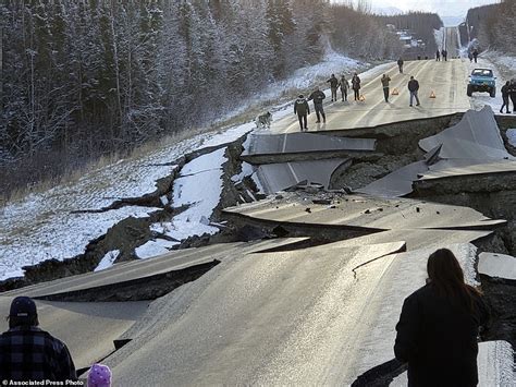 The power of Alaska's earthquake: Dramatic aerial images show ...