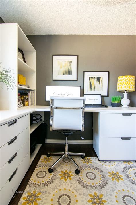 How Our Dual IKEA Home Office Saved Us | ©GarrisonStreetDesignStudio | Ikea Hack | Before and ...
