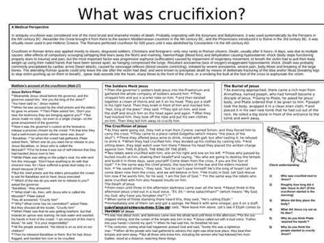 AQA GCSE RE RS - Christianity Beliefs - L5 Crucifixion | Teaching Resources