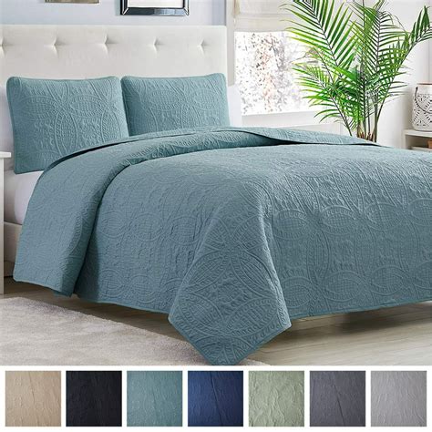 Mellanni Bedspread Coverlet Set Spa Blue - Comforter Bedding Cover ...