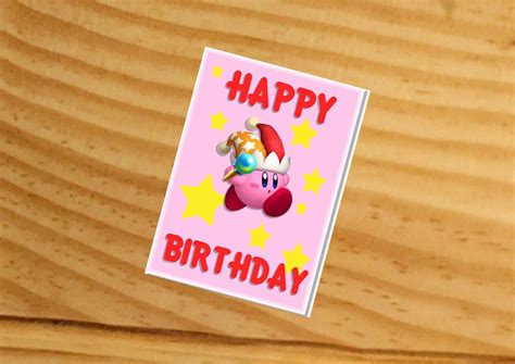 Kirby Card, Kirby Birthday Card, Printable Kirby Card, Instant Kirby ...